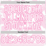 Custom White Pink Curve Lines Authentic Baseball Jersey
