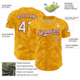 Custom Gold White-Crimson Curve Lines Authentic Baseball Jersey