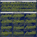 Custom Navy Neon Yellow Curve Lines Authentic Baseball Jersey