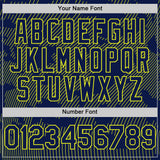 Custom Navy Neon Yellow Curve Lines Authentic Baseball Jersey