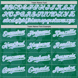 Custom Kelly Green Light Blue-White Curve Lines Authentic Baseball Jersey
