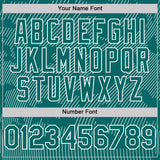 Custom Teal White Curve Lines Authentic Baseball Jersey