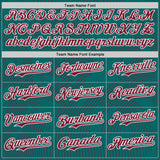 Custom Teal Crimson-White Curve Lines Authentic Baseball Jersey