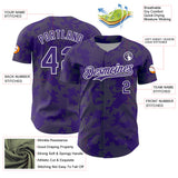 Custom Purple Neon Green-White Curve Lines Authentic Baseball Jersey