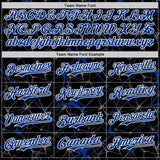 Custom Black Royal-White 3D Pattern Design Abstract Network Authentic Baseball Jersey
