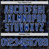 Custom Black Royal-White 3D Pattern Design Abstract Network Authentic Baseball Jersey