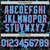 Custom Black Sky Blue-Pink 3D Pattern Design Abstract Network Authentic Baseball Jersey