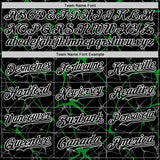Custom Black Grass Green-White 3D Pattern Design Abstract Network Authentic Baseball Jersey