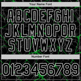 Custom Black Grass Green-White 3D Pattern Design Abstract Network Authentic Baseball Jersey