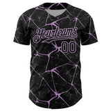 Custom Black Light Purple 3D Pattern Design Abstract Network Authentic Baseball Jersey