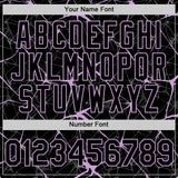 Custom Black Light Purple 3D Pattern Design Abstract Network Authentic Baseball Jersey