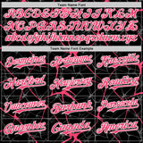 Custom Black Neon Pink-White 3D Pattern Design Abstract Network Authentic Baseball Jersey