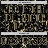 Custom Black Cream 3D Pattern Design Abstract Network Authentic Baseball Jersey