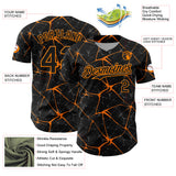 Custom Black Bay Orange 3D Pattern Design Abstract Network Authentic Baseball Jersey