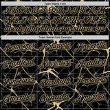 Custom Black Vegas Gold 3D Pattern Design Abstract Network Authentic Baseball Jersey