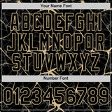 Custom Black Vegas Gold 3D Pattern Design Abstract Network Authentic Baseball Jersey