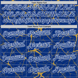 Custom Royal Old Gold-White 3D Pattern Design Abstract Network Authentic Baseball Jersey