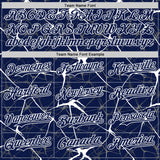 Custom Navy White 3D Pattern Design Abstract Network Authentic Baseball Jersey
