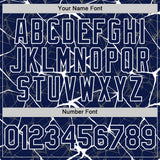 Custom Navy White 3D Pattern Design Abstract Network Authentic Baseball Jersey