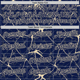 Custom Navy Cream 3D Pattern Design Abstract Network Authentic Baseball Jersey