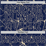 Custom Navy Cream 3D Pattern Design Abstract Network Authentic Baseball Jersey