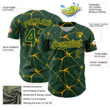 Custom Green Yellow 3D Pattern Design Abstract Network Authentic Baseball Jersey