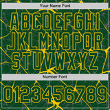 Custom Green Yellow 3D Pattern Design Abstract Network Authentic Baseball Jersey