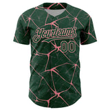 Custom Green Medium Pink 3D Pattern Design Abstract Network Authentic Baseball Jersey