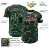 Custom Green Medium Pink 3D Pattern Design Abstract Network Authentic Baseball Jersey