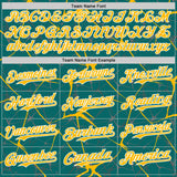 Custom Teal Gold-White 3D Pattern Design Abstract Network Authentic Baseball Jersey