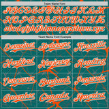Custom Teal Orange-White 3D Pattern Design Abstract Network Authentic Baseball Jersey