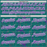 Custom Teal Purple-White 3D Pattern Design Abstract Network Authentic Baseball Jersey