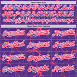 Custom Purple Neon Pink-White 3D Pattern Design Abstract Network Authentic Baseball Jersey