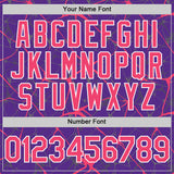 Custom Purple Neon Pink-White 3D Pattern Design Abstract Network Authentic Baseball Jersey