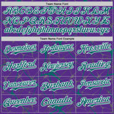 Custom Purple Teal-White 3D Pattern Design Abstract Network Authentic Baseball Jersey
