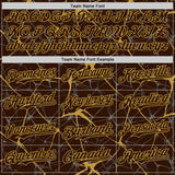 Custom Brown Old Gold 3D Pattern Design Abstract Network Authentic Baseball Jersey