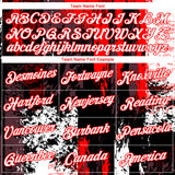 Custom Black White-Fire Red 3D Pattern Concept Grunge Fantasy Performance T-Shirt