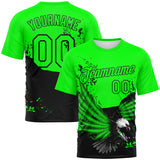 Custom Aurora Green-Black 3D Pattern Aguila Eagle Performance T-Shirt