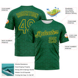 Custom Kelly Green-Gold 3D Pattern Tone-on-Tone Minimalist Sytle Performance T-Shirt