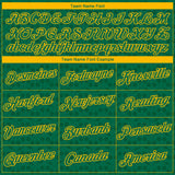 Custom Kelly Green-Gold 3D Pattern Tone-on-Tone Minimalist Sytle Performance T-Shirt