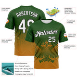 Custom Green White Texas Orange-Black 3D Pattern Aguila Imperial Eagle Performance T-Shirt