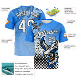 Custom Sky Blue White-Black 3D Pattern Aguila Eagle Performance T-Shirt