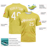 Custom Light Yellow-White 3D Pattern Vintage Line Art Cityscape Performance T-Shirt
