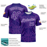 Custom Dark Purple Purple-White 3D Pattern Maori Tribal Tattoo Performance T-Shirt