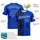 Custom Thunder Blue Black Royal-White 3D Pattern Classic Argyle Diamond Performance T-Shirt