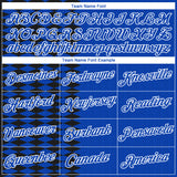 Custom Thunder Blue Black Royal-White 3D Pattern Classic Argyle Diamond Performance T-Shirt