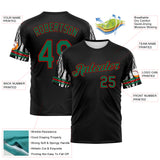 Custom Black Kelly Green-Red 3D Pattern Zebra Performance T-Shirt
