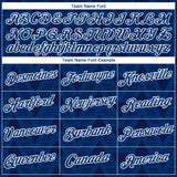 Custom US Navy Blue Navy-White 3D Pattern Geometric Diamond Performance T-Shirt