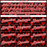 Custom Black Red-White 3D Pattern Geometric Diamond Performance T-Shirt