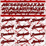 Custom White Red-Black 3D Pattern Chain Link Cracked Performance T-Shirt